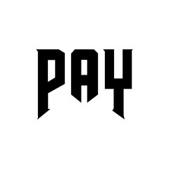 PAY letter logo design for technology company. PAY logo design black and white color combination. PAY logo, PAY vector, PAY design, PAY icon, PAY alphabet. PAY typography logo design.