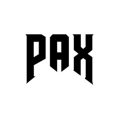 PAX letter logo design for technology company. PAX logo design black and white color combination. PAX logo, PAX vector, PAX design, PAX icon, PAX alphabet. PAX typography logo design.
