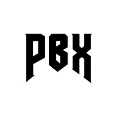 Fototapeta premium PBX letter logo design for technology company. PBX logo design black and white color combination. PBX logo, PBX vector, PBX design, PBX icon, PBX alphabet. PBX typography logo design.