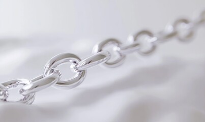 Fototapeta premium Close-up of a shiny silver chain.