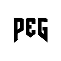 PEG letter logo design for technology company. PEG logo design black and white color combination. PEG logo, PEG vector, PEG design, PEG icon, PEG alphabet. PEG typography logo design.