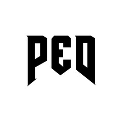 Fototapeta premium PED letter logo design for technology company. PED logo design black and white color combination. PED logo, PED vector, PED design, PED icon, PED alphabet. PED typography logo design.