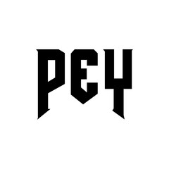 PEY letter logo design for technology company. PEY logo design black and white color combination. PEY logo, PEY vector, PEY design, PEY icon, PEY alphabet. PEY typography logo design.