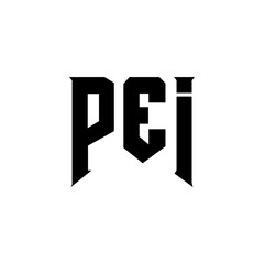 PEI letter logo design for technology company. PEI logo design black and white color combination. PEI logo, PEI vector, PEI design, PEI icon, PEI alphabet. PEI typography logo design.