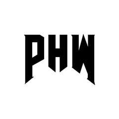 PHW letter logo design for technology company. PHW logo design black and white color combination. PHW logo, PHW vector, PHW design, PHW icon, PHW alphabet. PHW typography logo design.