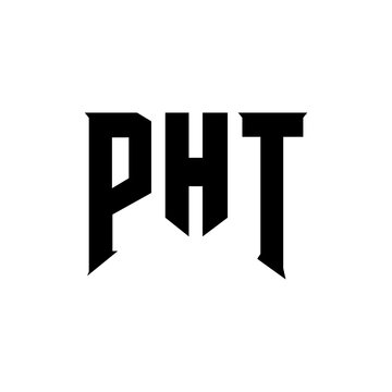 PHT letter logo design for technology company. PHT logo design black and white color combination. PHT logo, PHT vector, PHT design, PHT icon, PHT alphabet. PHT typography logo design.