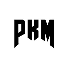 PKM letter logo design for technology company. PKM logo design black and white color combination. PKM logo, PKM vector, PKM design, PKM icon, PKM alphabet. PKM typography logo design.