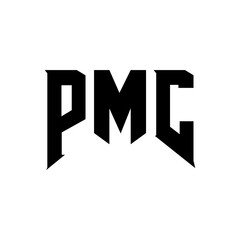 PMC letter logo design for technology company. PMC logo design black and white color combination. PMC logo, PMC vector, PMC design, PMC icon, PMC alphabet. PMC typography logo design.