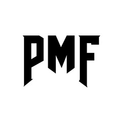 PMF letter logo design for technology company. PMF logo design black and white color combination. PMF logo, PMF vector, PMF design, PMF icon, PMF alphabet. PMF typography logo design.