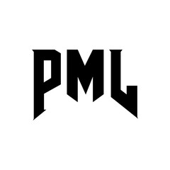 PML letter logo design for technology company. PML logo design black and white color combination. PML logo, PML vector, PML design, PML icon, PML alphabet. PML typography logo design.