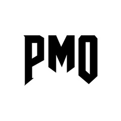 PMO letter logo design for technology company. PMO logo design black and white color combination. PMO logo, PMO vector, PMO design, PMO icon, PMO alphabet. PMO typography logo design.