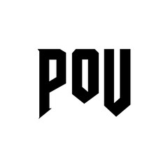 POU letter logo design for technology company. POU logo design black and white color combination. POU logo, POU vector, POU design, POU icon, POU alphabet. POU typography logo design.
