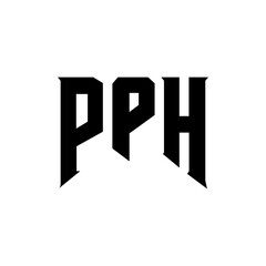 PPH letter logo design for technology company. PPH logo design black and white color combination. PPH logo, PPH vector, PPH design, PPH icon, PPH alphabet. PPH typography logo design.