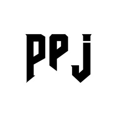 Fototapeta premium PPJ letter logo design for technology company. PPJ logo design black and white color combination. PPJ logo, PPJ vector, PPJ design, PPJ icon, PPJ alphabet. PPJ typography logo design.