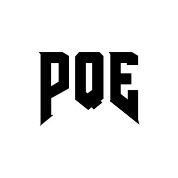 PQE letter logo design for technology company. PQE logo design black and white color combination. PQE logo, PQE vector, PQE design, PQE icon, PQE alphabet. PQE typography logo design.