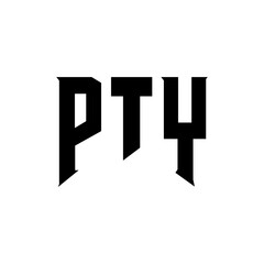 PTY letter logo design for technology company. PTY logo design black and white color combination. PTY logo, PTY vector, PTY design, PTY icon, PTY alphabet. PTY typography logo design.