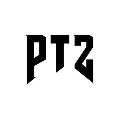 PTZ letter logo design for technology company. PTZ logo design black and white color combination. PTZ logo, PTZ vector, PTZ design, PTZ icon, PTZ alphabet. PTZ typography logo design.