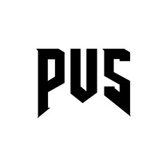 PUS letter logo design for technology company. PUS logo design black and white color combination. PUS logo, PUS vector, PUS design, PUS icon, PUS alphabet. PUS typography logo design.