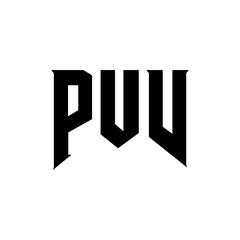 PUV letter logo design for technology company. PUV logo design black and white color combination. PUV logo, PUV vector, PUV design, PUV icon, PUV alphabet. PUV typography logo design.