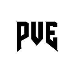 PVE letter logo design for technology company. PVE logo design black and white color combination. PVE logo, PVE vector, PVE design, PVE icon, PVE alphabet. PVE typography logo design.