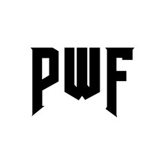 PWF letter logo design for technology company. PWF logo design black and white color combination. PWF logo, PWF vector, PWF design, PWF icon, PWF alphabet. PWF typography logo design.