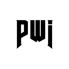 PWI letter logo design for technology company. PWI logo design black and white color combination. PWI logo, PWI vector, PWI design, PWI icon, PWI alphabet. PWI typography logo design.