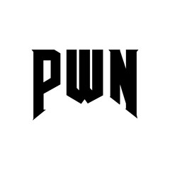 PWN letter logo design for technology company. PWN logo design black and white color combination. PWN logo, PWN vector, PWN design, PWN icon, PWN alphabet. PWN typography logo design.