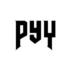 PYY letter logo design for technology company. PYY logo design black and white color combination. PYY logo, PYY vector, PYY design, PYY icon, PYY alphabet. PYY typography logo design.