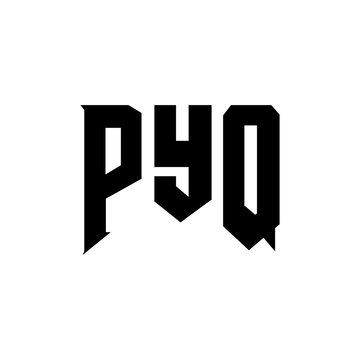 PYQ letter logo design for technology company. PYQ logo design black and white color combination. PYQ logo, PYQ vector, PYQ design, PYQ icon, PYQ alphabet. PYQ typography logo design.