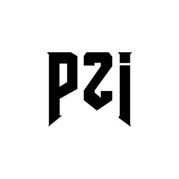 PZI letter logo design for technology company. PZI logo design black and white color combination. PZI logo, PZI vector, PZI design, PZI icon, PZI alphabet. PZI typography logo design.