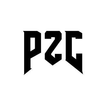 PZC letter logo design for technology company. PZC logo design black and white color combination. PZC logo, PZC vector, PZC design, PZC icon, PZC alphabet. PZC typography logo design.