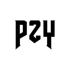 PZY letter logo design for technology company. PZY logo design black and white color combination. PZY logo, PZY vector, PZY design, PZY icon, PZY alphabet. PZY typography logo design.