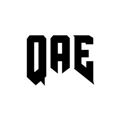 QAE letter logo design for technology company. QAE logo design black and white color combination. QAE logo, QAE vector, QAE design, QAE icon, QAE alphabet. QAE typography logo design.