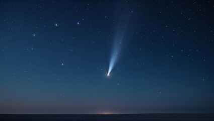 Obraz premium Starry Night Sky with a Glowing Comet