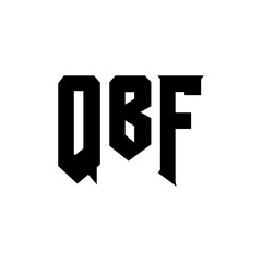 QBF letter logo design for technology company. QBF logo design black and white color combination. QBF logo, QBF vector, QBF design, QBF icon, QBF alphabet. QBF typography logo design.