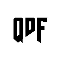 QDF letter logo design for technology company. QDF logo design black and white color combination. QDF logo, QDF vector, QDF design, QDF icon, QDF alphabet. QDF typography logo design.