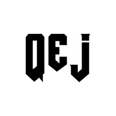 QEJ letter logo design for technology company. QEJ logo design black and white color combination. QEJ logo, QEJ vector, QEJ design, QEJ icon, QEJ alphabet. QEJ typography logo design.