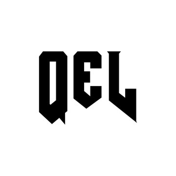 QEL letter logo design for technology company. QEL logo design black and white color combination. QEL logo, QEL vector, QEL design, QEL icon, QEL alphabet. QEL typography logo design.