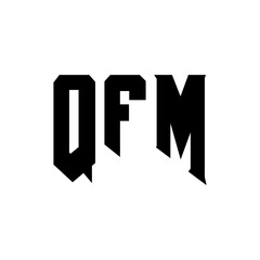 QFM letter logo design for technology company. QFM logo design black and white color combination. QFM logo, QFM vector, QFM design, QFM icon, QFM alphabet. QFM typography logo design.