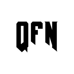 QFN letter logo design for technology company. QFN logo design black and white color combination. QFN logo, QFN vector, QFN design, QFN icon, QFN alphabet. QFN typography logo design.