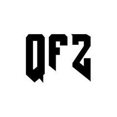QFZ letter logo design for technology company. QFZ logo design black and white color combination. QFZ logo, QFZ vector, QFZ design, QFZ icon, QFZ alphabet. QFZ typography logo design.