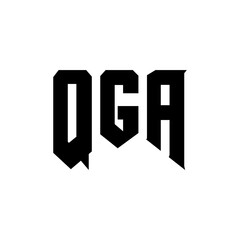 QGA letter logo design for technology company. QGA logo design black and white color combination. QGA logo, QGA vector, QGA design, QGA icon, QGA alphabet. QGA typography logo design.