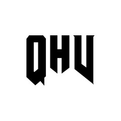 QHV letter logo design for technology company. QHV logo design black and white color combination. QHV logo, QHV vector, QHV design, QHV icon, QHV alphabet. QHV typography logo design.