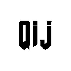 QIJ letter logo design for technology company. QIJ logo design black and white color combination. QIJ logo, QIJ vector, QIJ design, QIJ icon, QIJ alphabet. QIJ typography logo design.