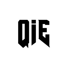 QIE letter logo design for technology company. QIE logo design black and white color combination. QIE logo, QIE vector, QIE design, QIE icon, QIE alphabet. QIE typography logo design.