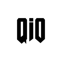 QIO letter logo design for technology company. QIO logo design black and white color combination. QIO logo, QIO vector, QIO design, QIO icon, QIO alphabet. QIO typography logo design.