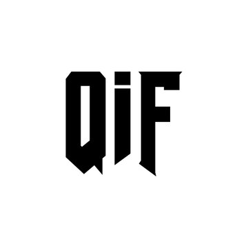 QIF letter logo design for technology company. QIF logo design black and white color combination. QIF logo, QIF vector, QIF design, QIF icon, QIF alphabet. QIF typography logo design.