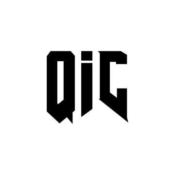 QIC letter logo design for technology company. QIC logo design black and white color combination. QIC logo, QIC vector, QIC design, QIC icon, QIC alphabet. QIC typography logo design.