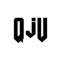 QJU letter logo design for technology company. QJU logo design black and white color combination. QJU logo, QJU vector, QJU design, QJU icon, QJU alphabet. QJU typography logo design.