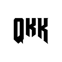 QKK letter logo design for technology company. QKK logo design black and white color combination. QKK logo, QKK vector, QKK design, QKK icon, QKK alphabet. QKK typography logo design.